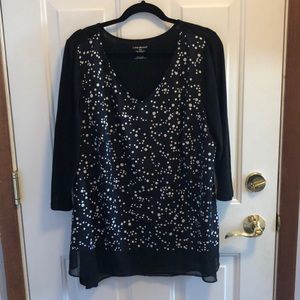 Lane Bryant black w/ white polka dots